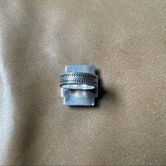 Vintage sterling silver ring w braided rope design woven chunky 925 statement - Picture 4 of 8